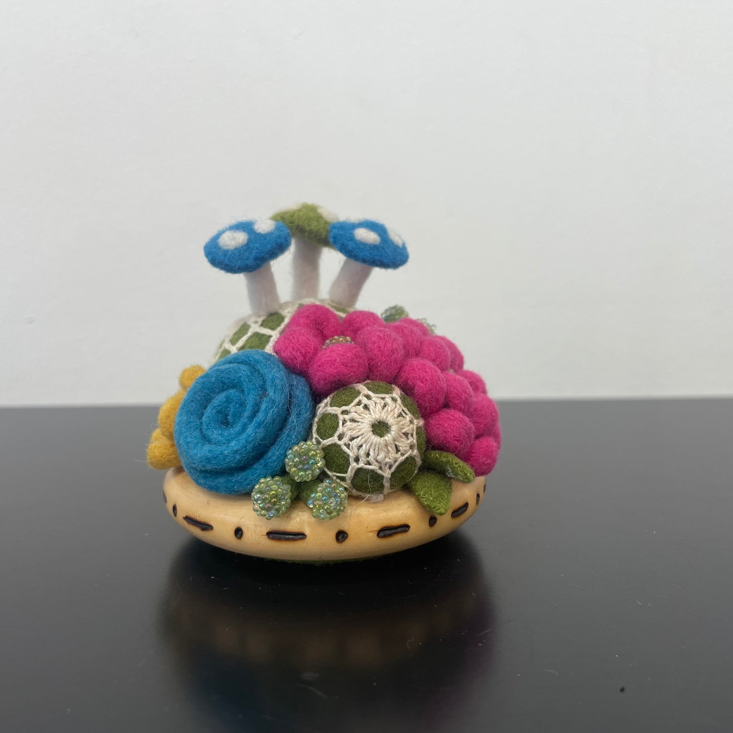 Toadstool Pincushions with Mushroom Pins by Odile Gova