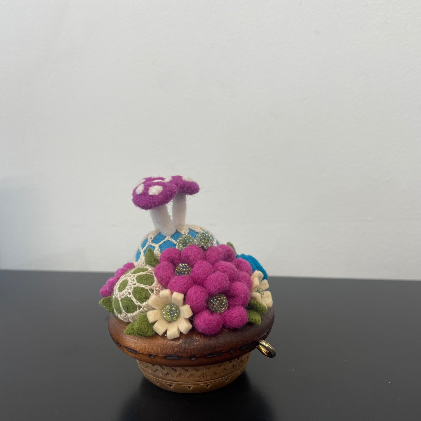 Toadstool Pincushions with Mushroom Pins by Odile Gova