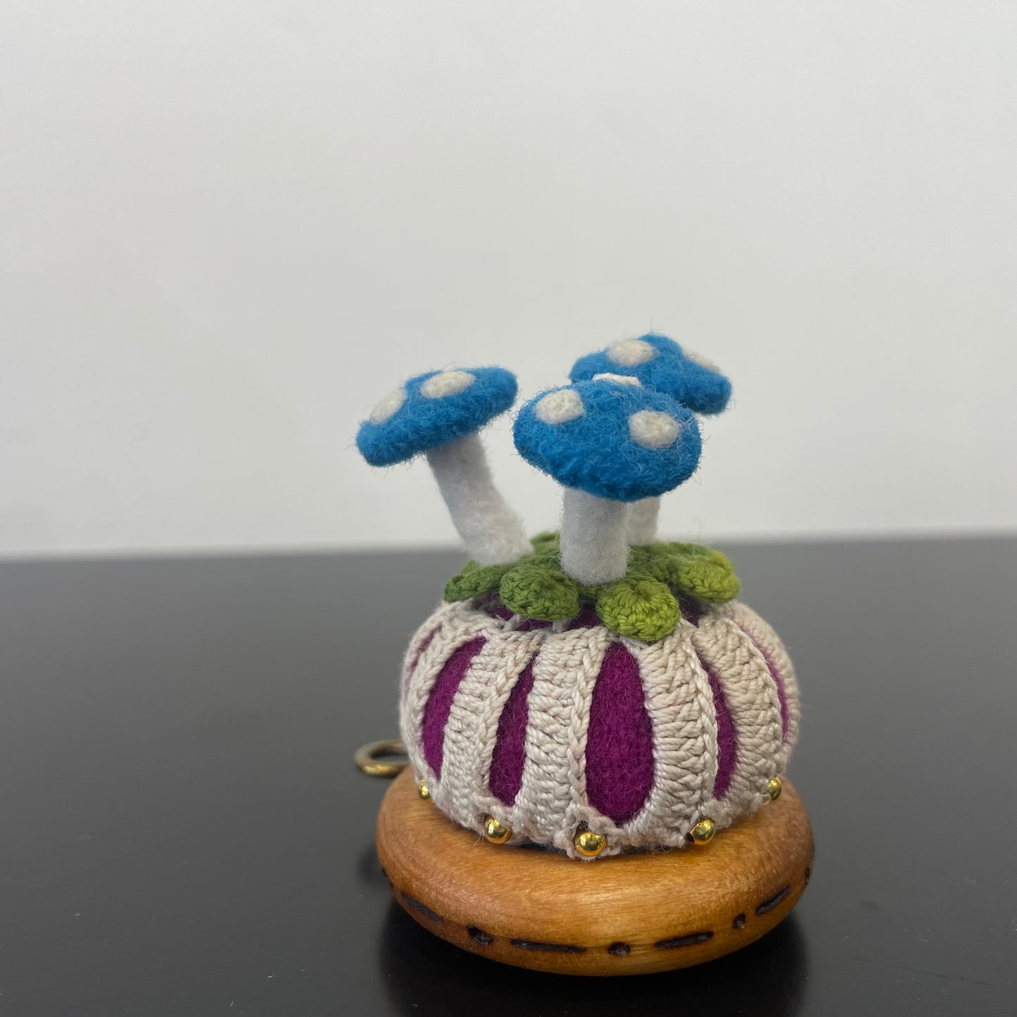 Toadstool Pincushions with Mushroom Pins by Odile Gova