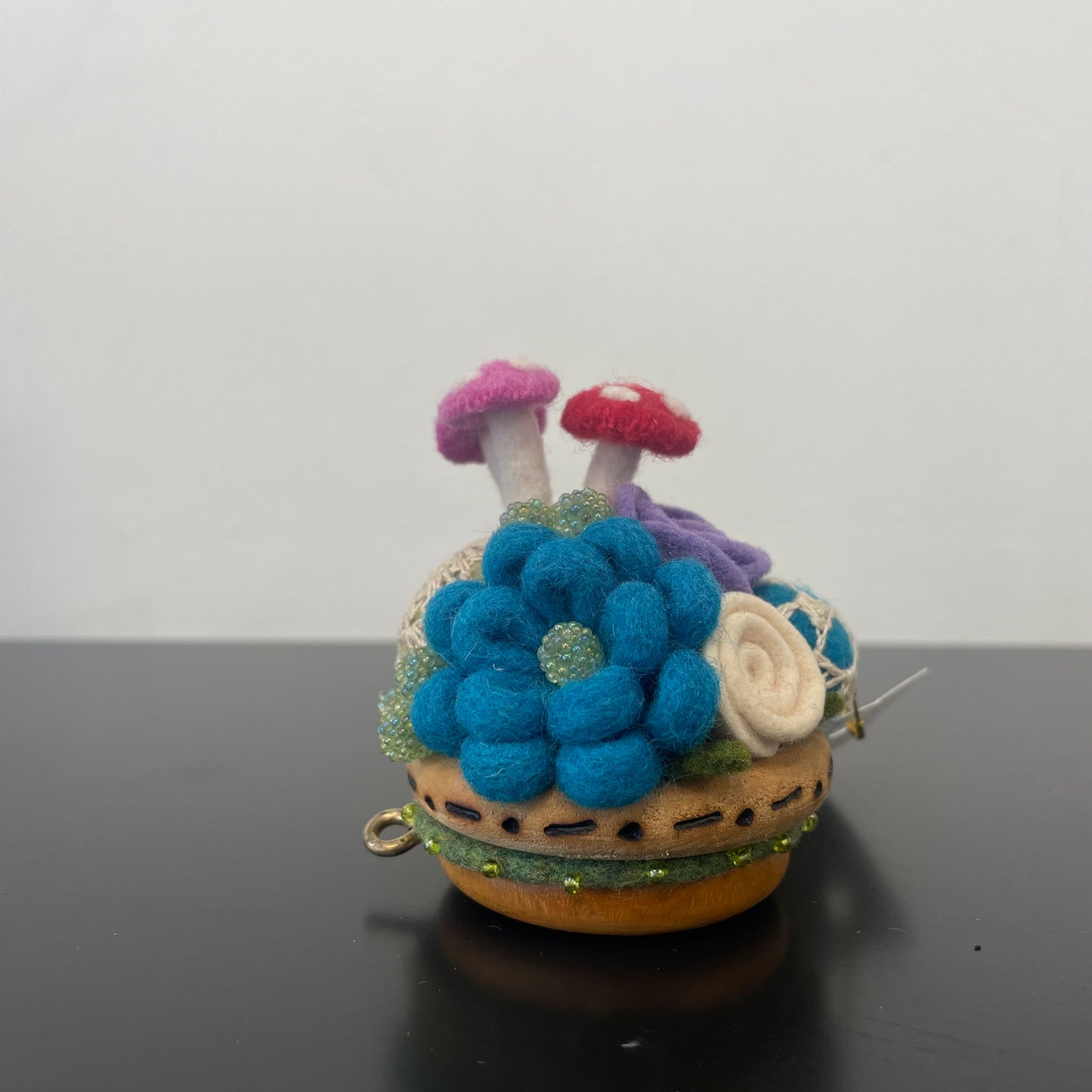Toadstool Pincushions with Mushroom Pins by Odile Gova