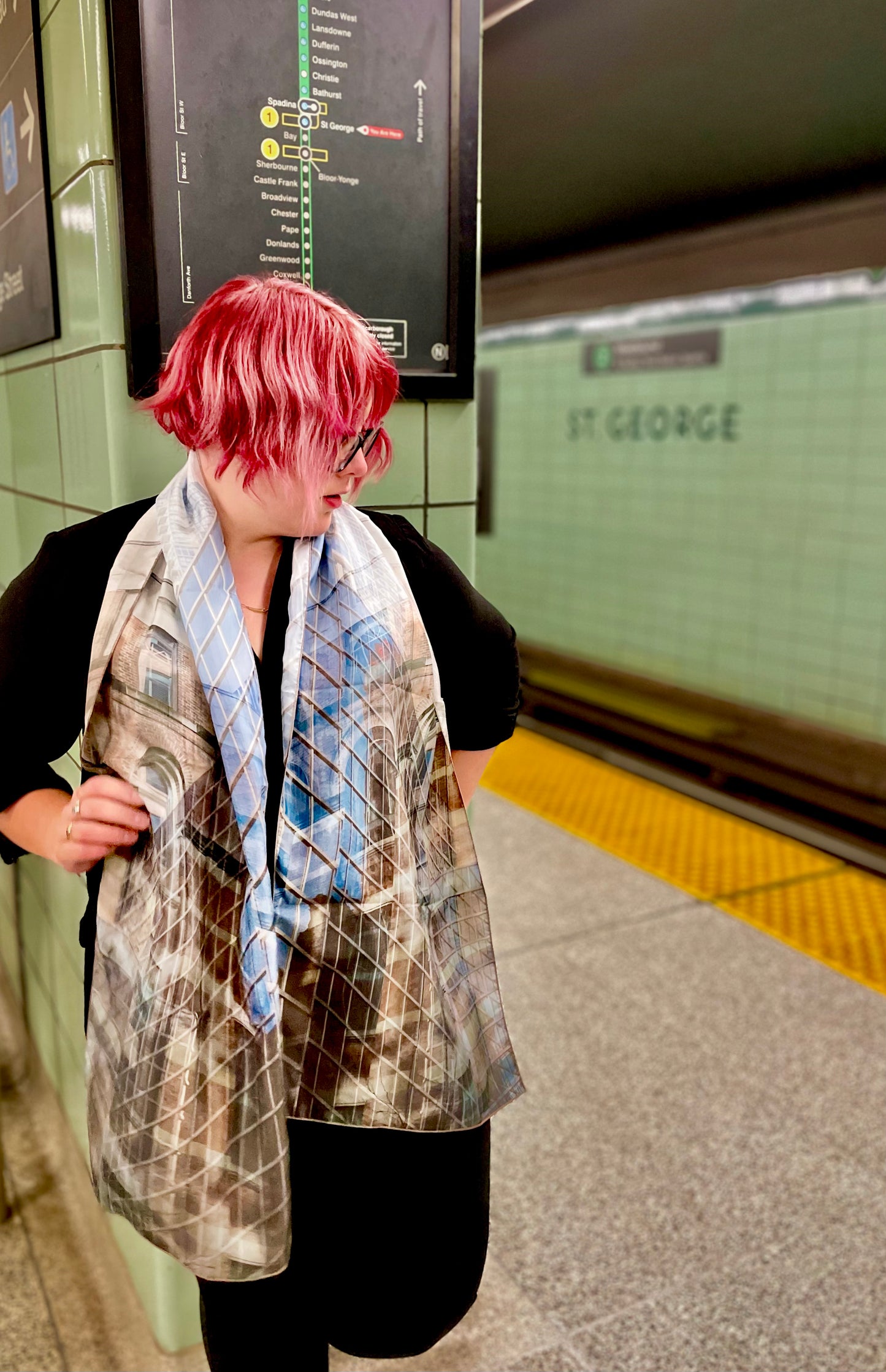 Silk Scarf - Check The Mirror by Sabrina Leeder