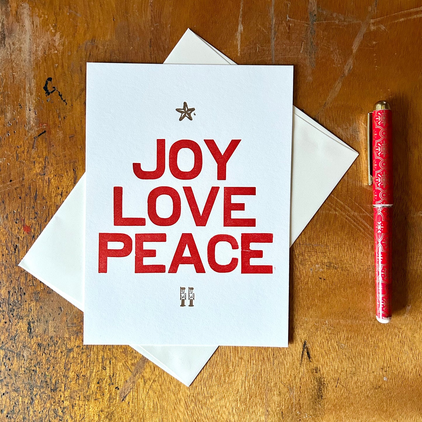 Joy Love Peace - Flat Card by Jacquie Sullivan
