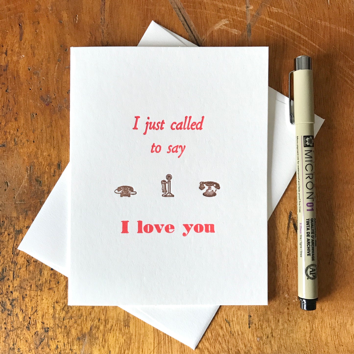 I Just Called Letterpress card by Jacquie Sullivan