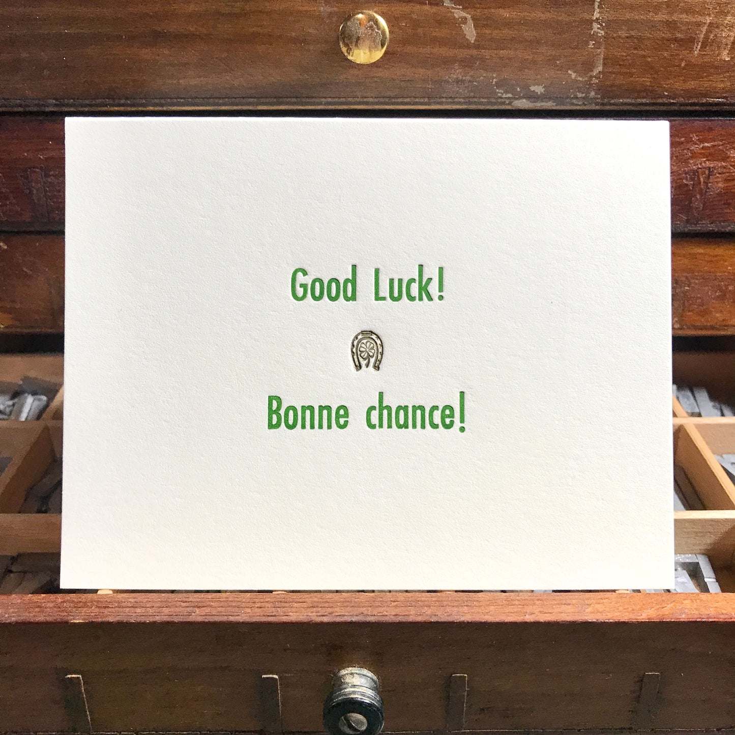 Good Luck Letterpress Card by Jacquie Sullivan