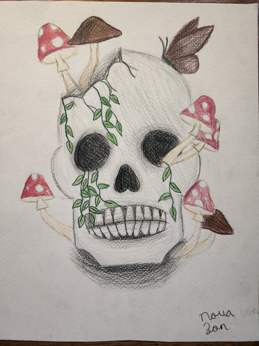 Mushroom Skull #2 by Nora - Kids Juried Art Show