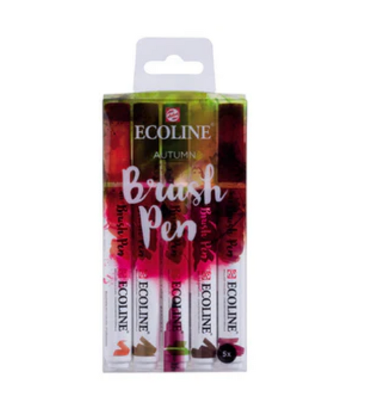 Ecoline Liquid Watercolour Brush Pen - Autumn Hues Set of 5
