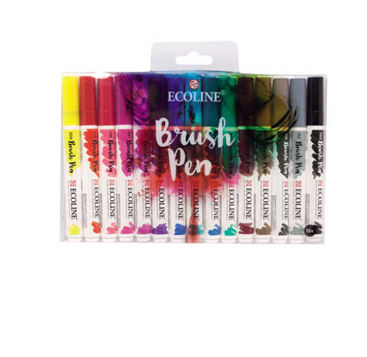 Ecoline Liquid Watercolour Brush Pen - set of 15