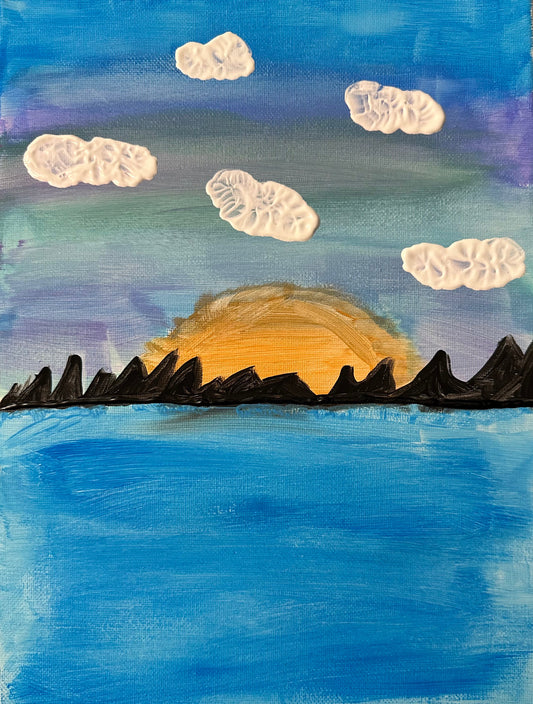 Sunset With Clouds by Oaklie - Kids Juried Art Show