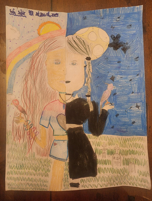 Two Sides of A Story by Safa - Kids Juried Art Show