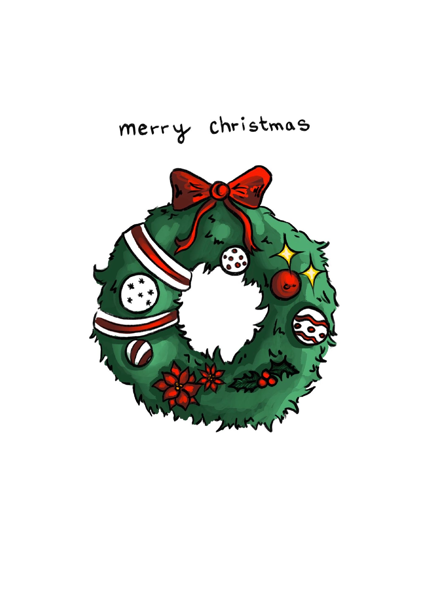 Christmas Wreath Card by Amelia Polster
