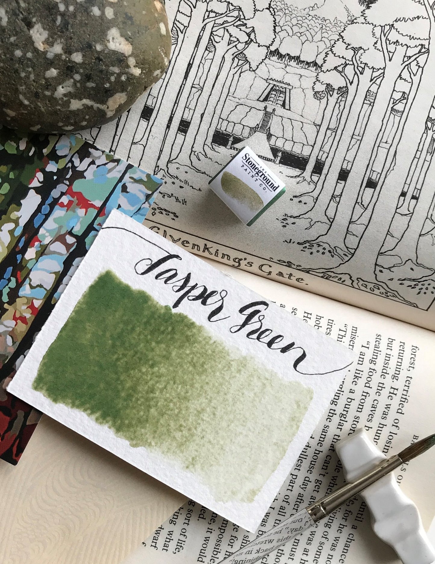 Stoneground - Jasper Green (Color perlado - Half Pan)