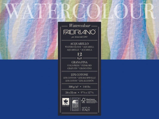 Fabriano Watercolour Paper Pad - Cold Press 140lb 14x19