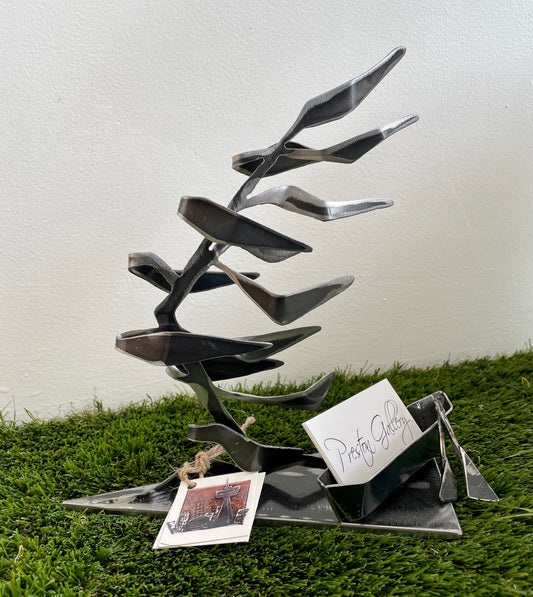 Windswept Tree with Canoe Business Card holder by Daniella Boerhof