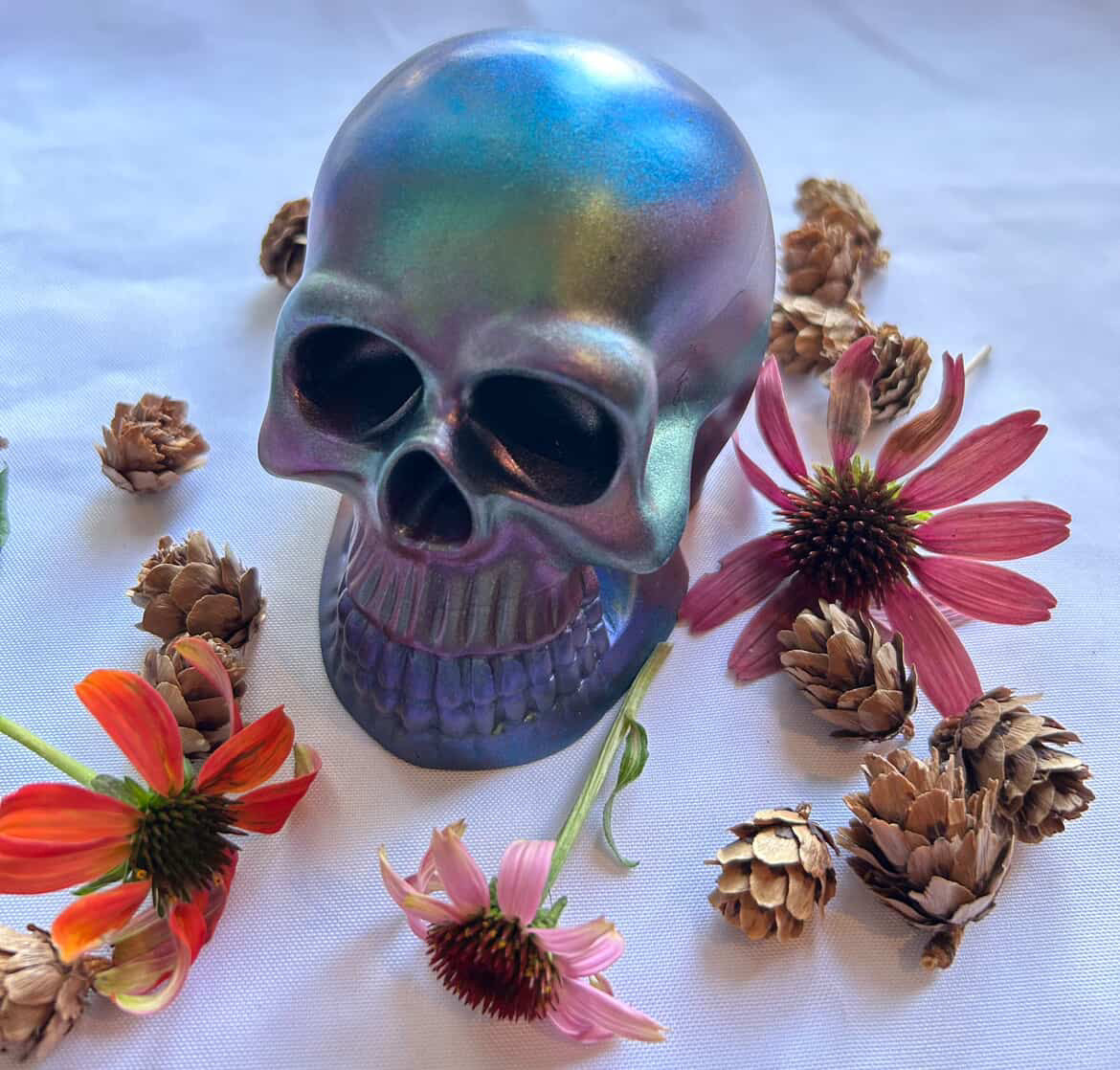 Resin Skulls by Mary Perkins