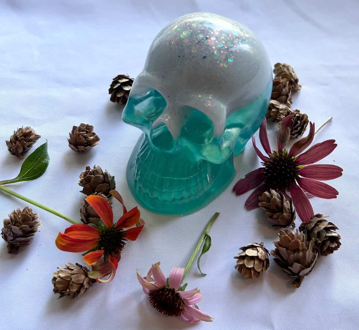 Resin Skulls by Mary Perkins
