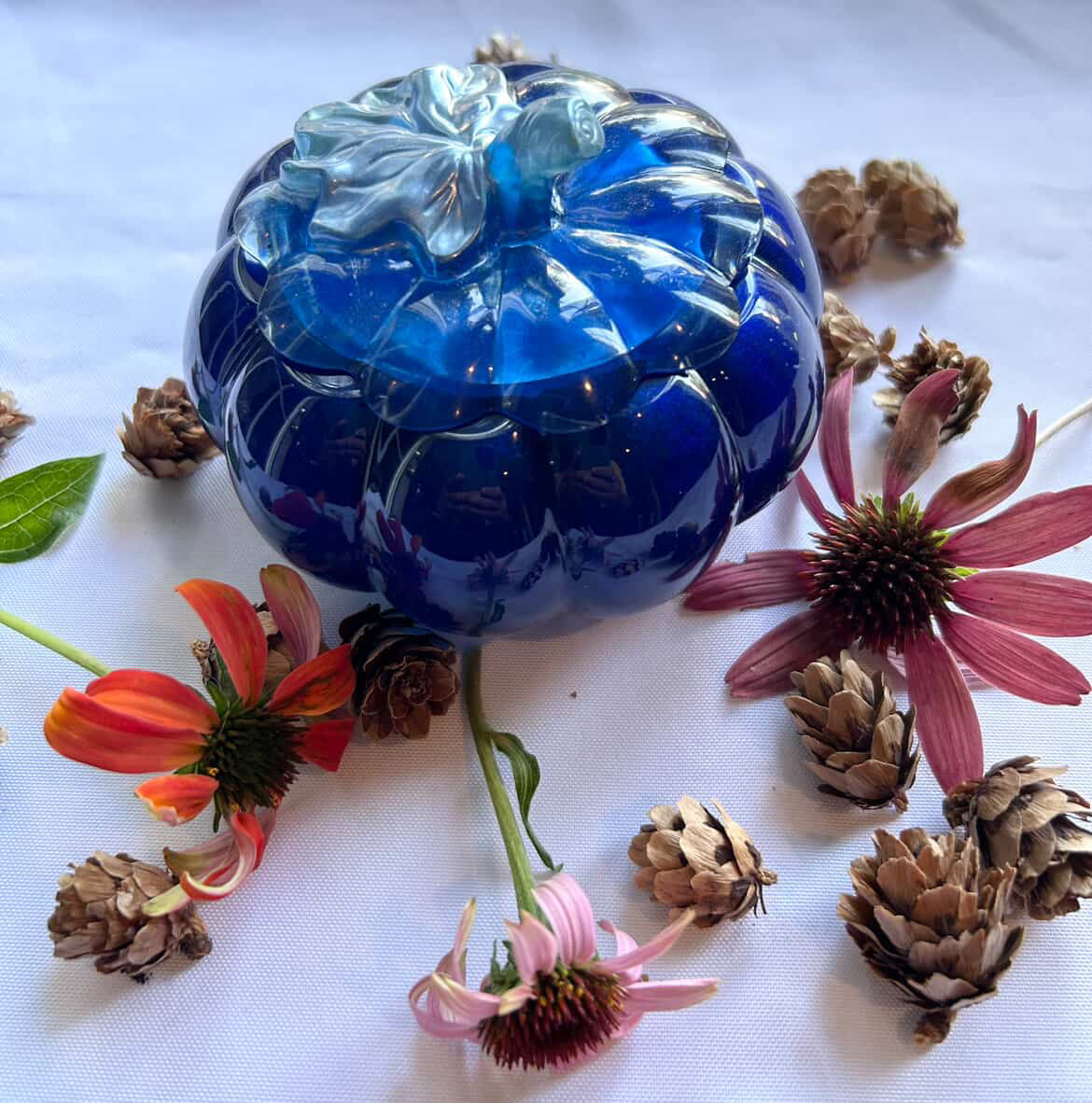 Resin Pumpkin Trinket Dish by Mary Perkins