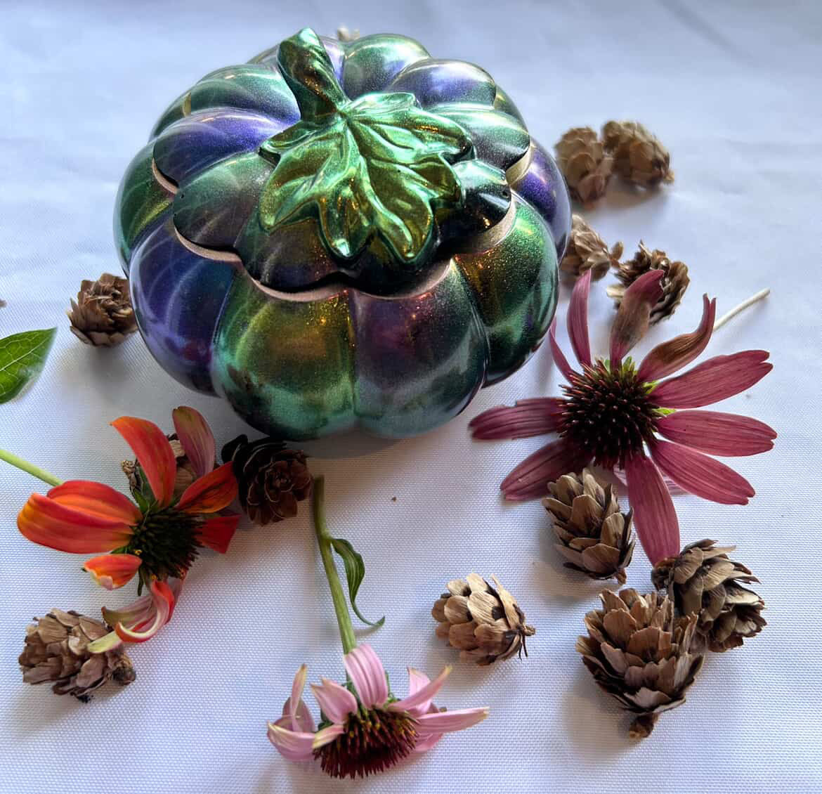 Resin Pumpkin Trinket Dish by Mary Perkins