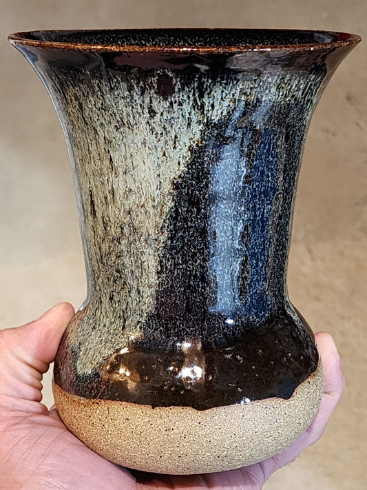 Metallic & Exposed Clay Vase by Doug Johnson