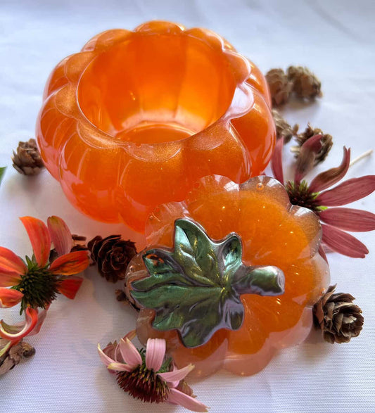 Resin Pumpkin Trinket Dish by Mary Perkins