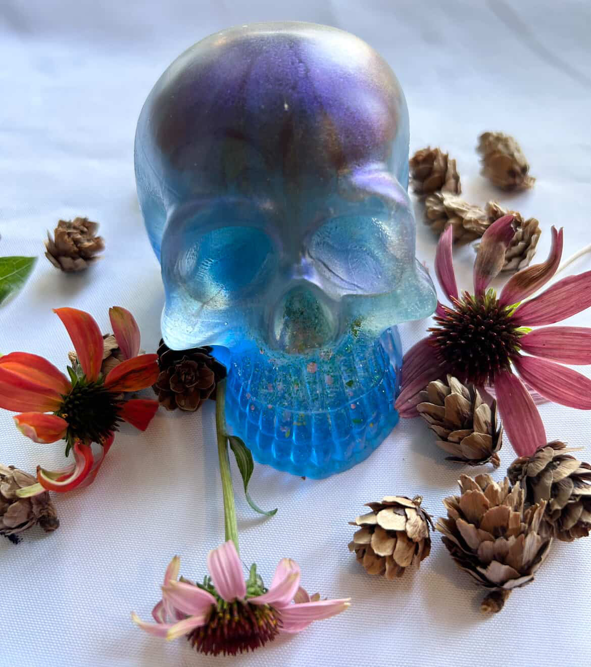 Resin Skulls by Mary Perkins