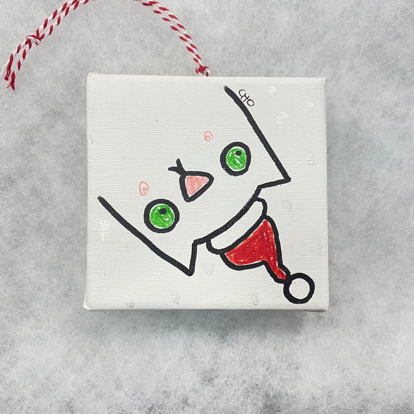 Canvas Christmas Ornaments by Wendy Cho