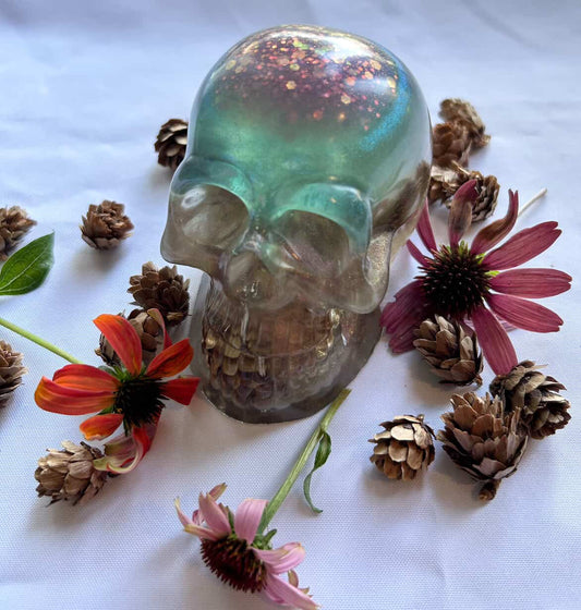 Resin Skulls by Mary Perkins