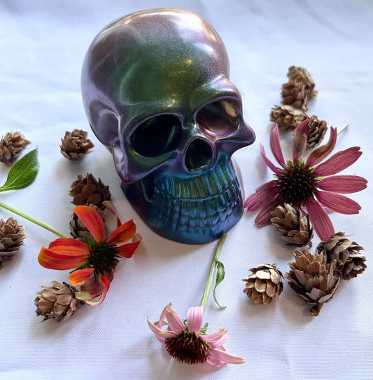 Resin Skulls by Mary Perkins