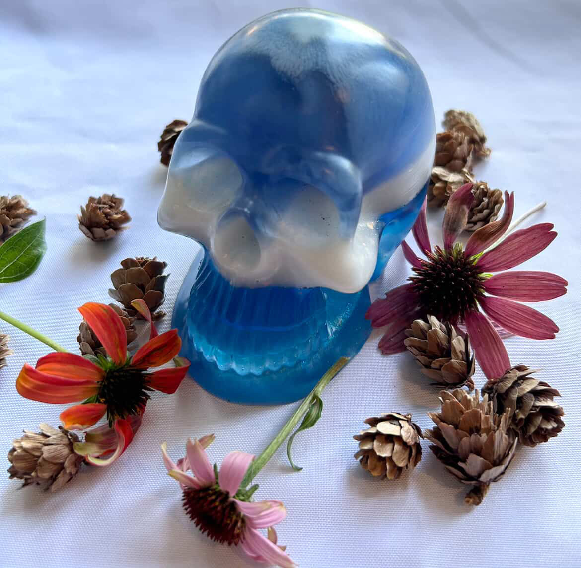Resin Skulls by Mary Perkins