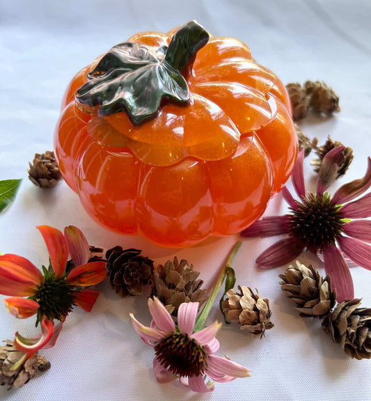 Resin Pumpkin Trinket Dish by Mary Perkins