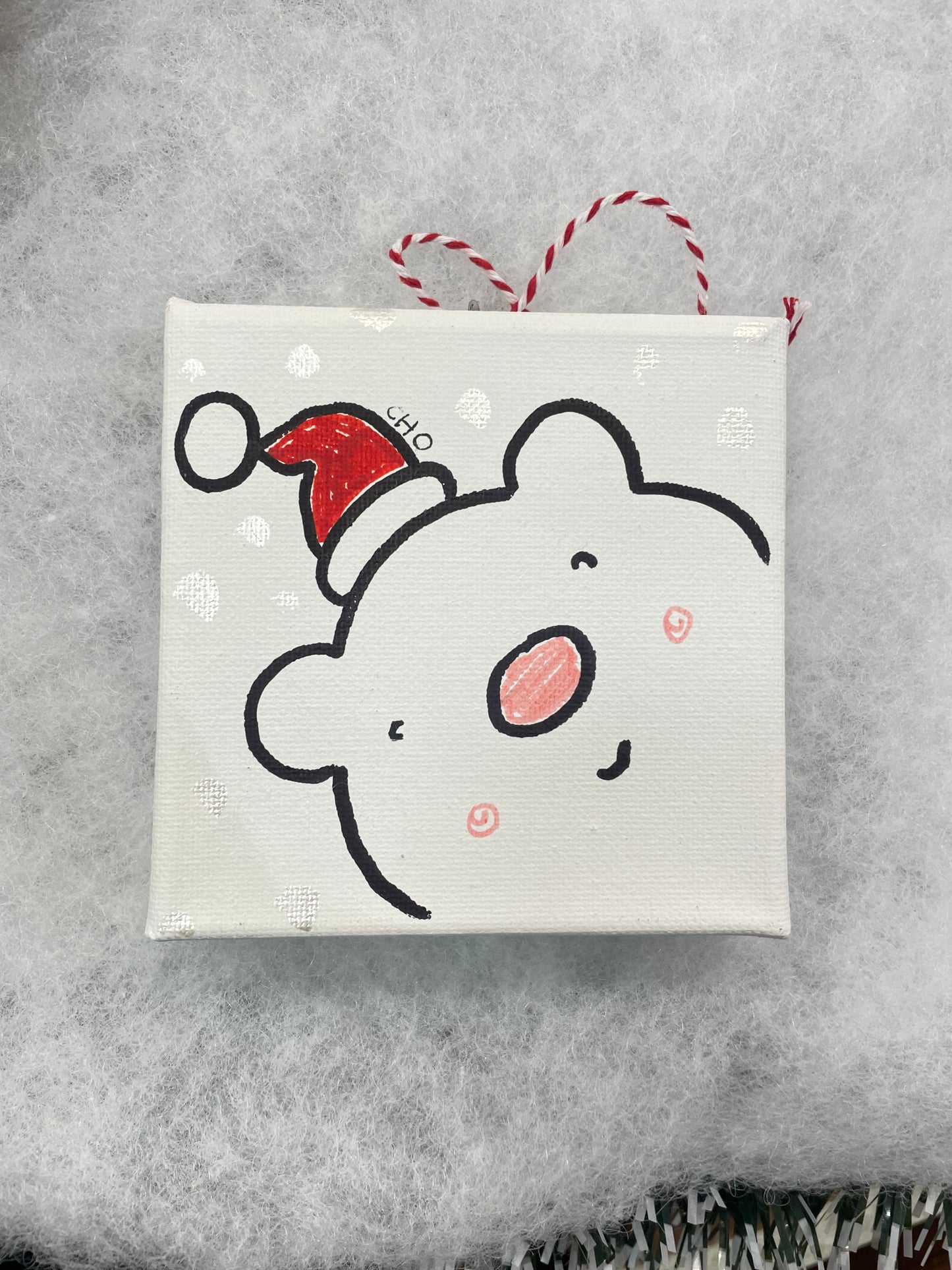 Canvas Christmas Ornaments by Wendy Cho