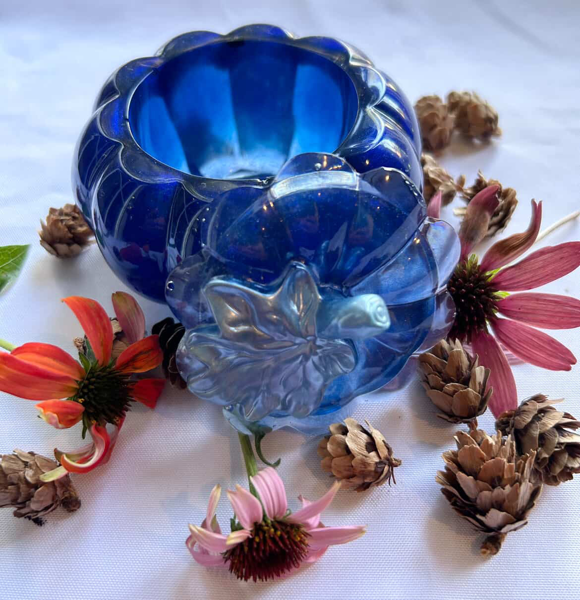 Resin Pumpkin Trinket Dish by Mary Perkins