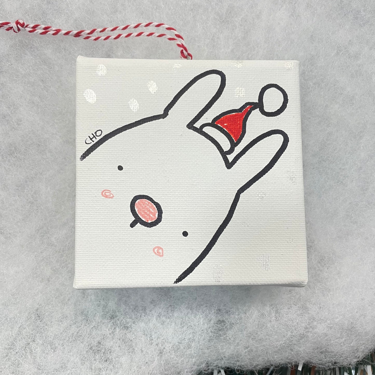 Canvas Christmas Ornaments by Wendy Cho