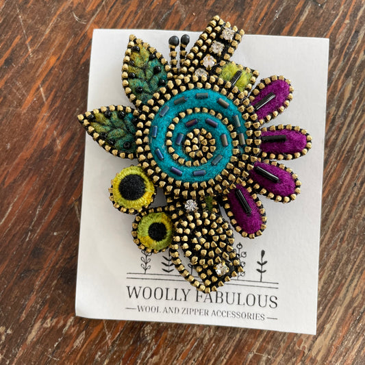 Fancy Abstract Flower Brooch by Odile Gova