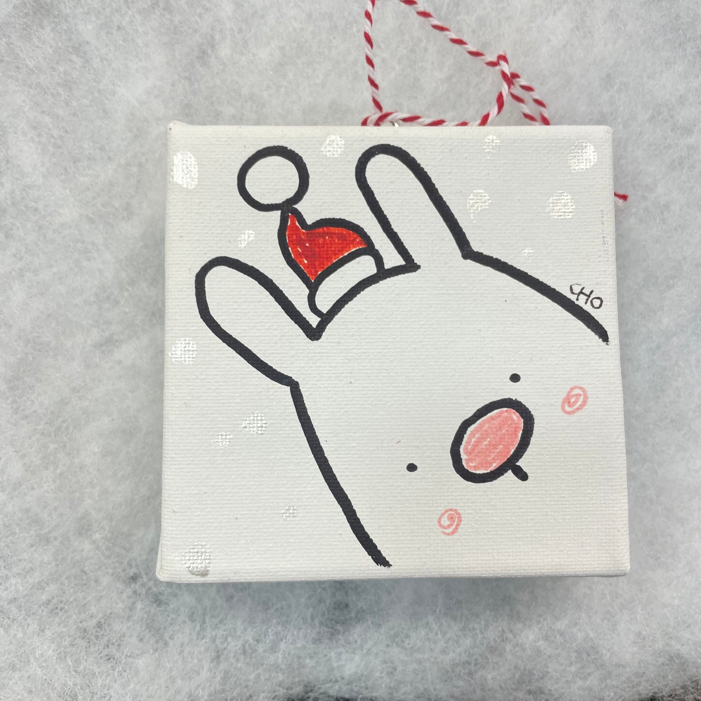 Canvas Christmas Ornaments by Wendy Cho