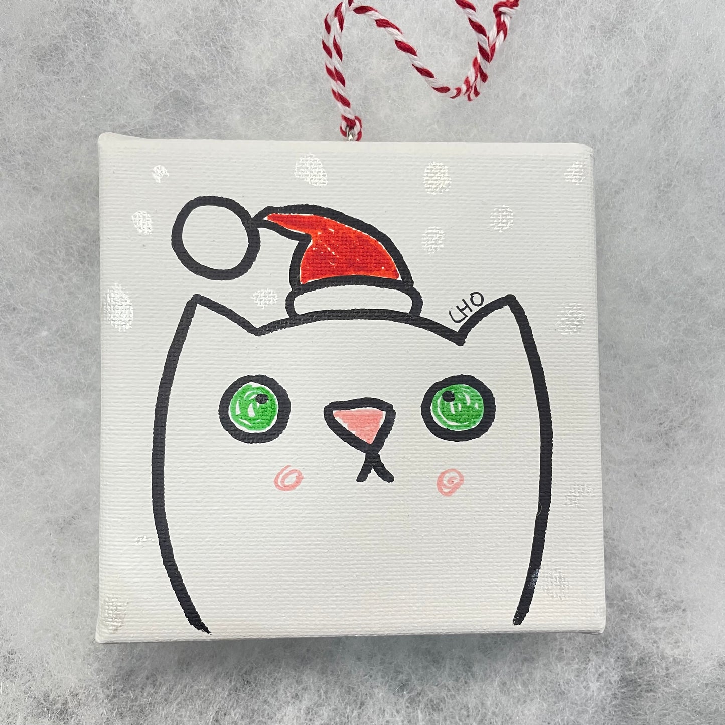 Canvas Christmas Ornaments by Wendy Cho