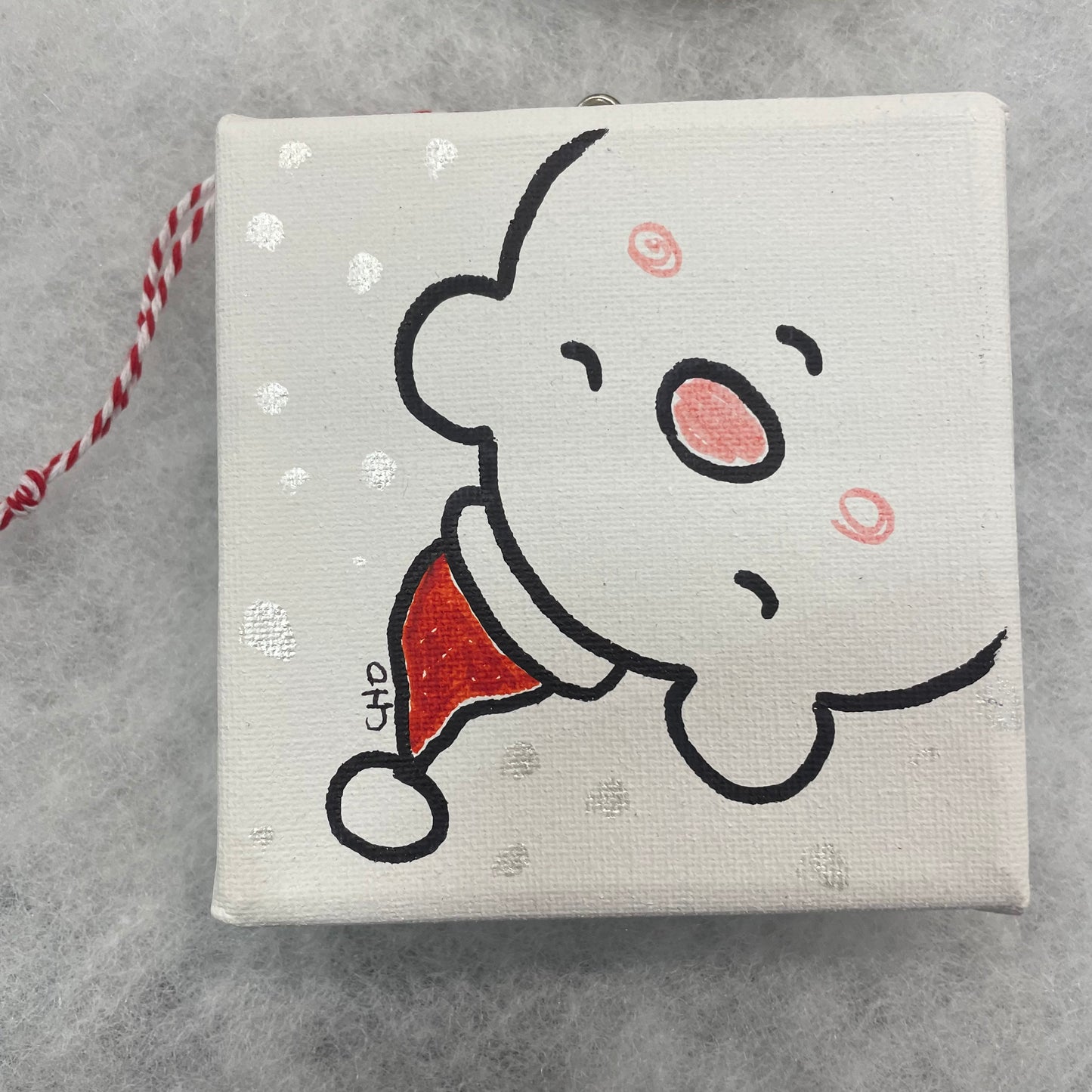 Canvas Christmas Ornaments by Wendy Cho