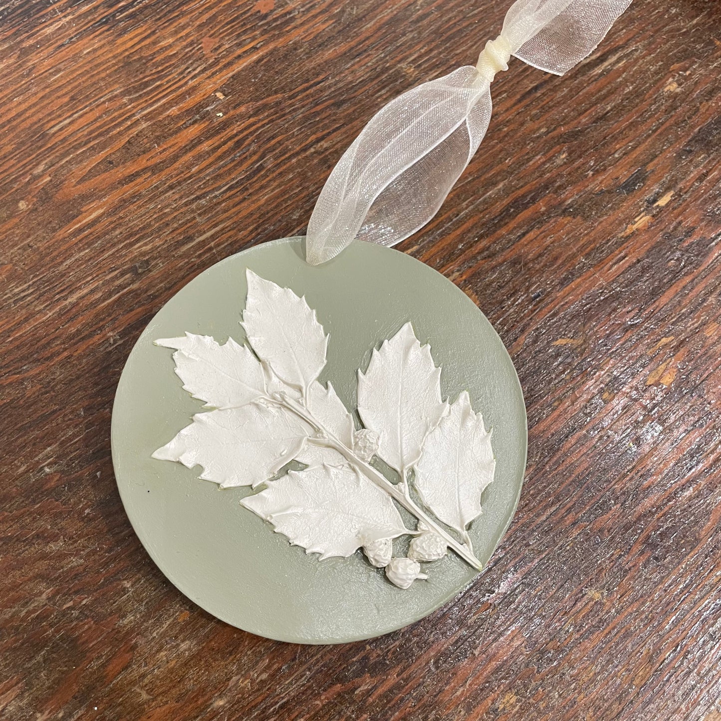 Holly ornaments - Wedgwood Style by Rebecca Fortin