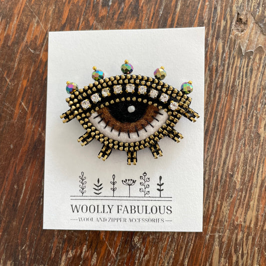 Evil Eye Brooch by Odile Gova