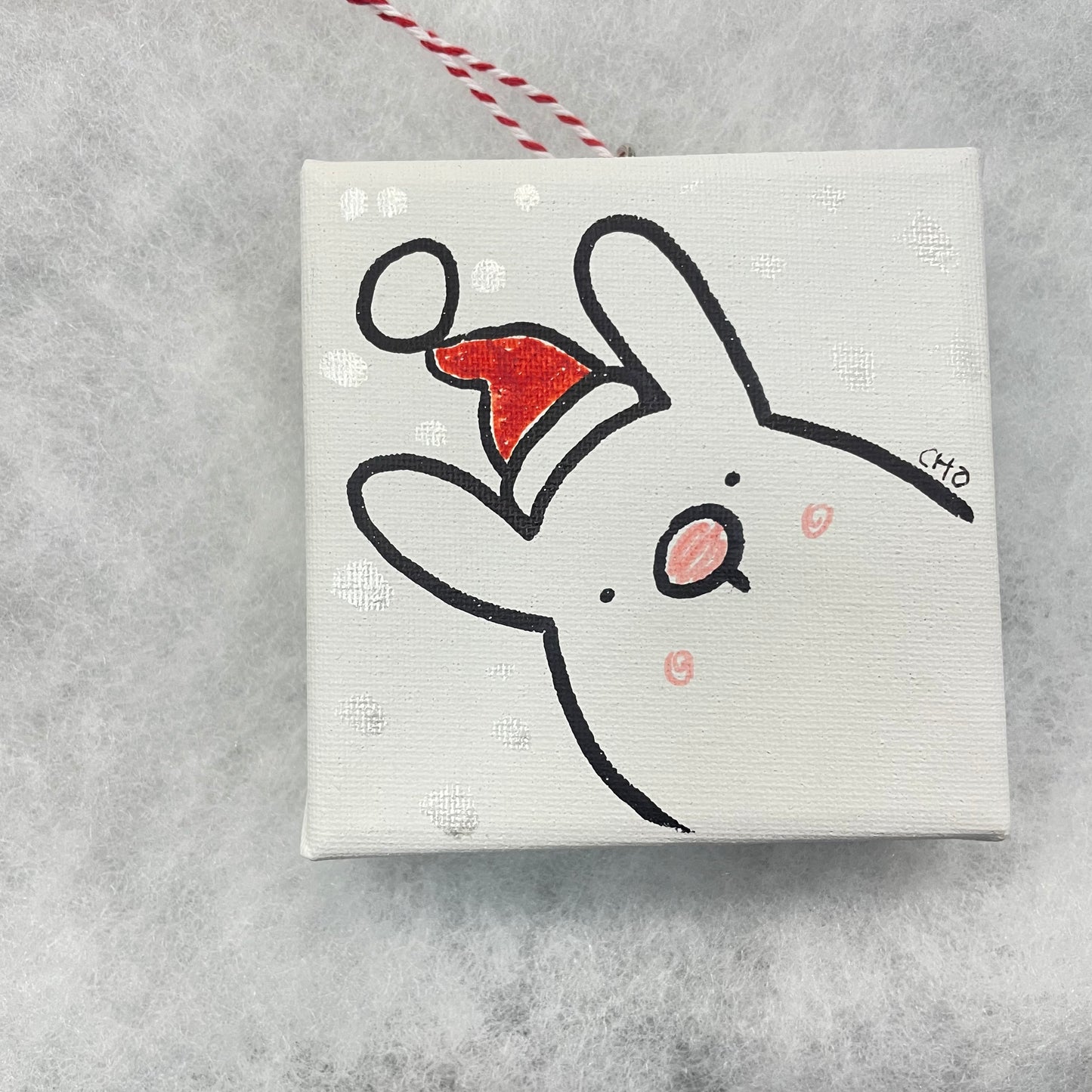 Canvas Christmas Ornaments by Wendy Cho