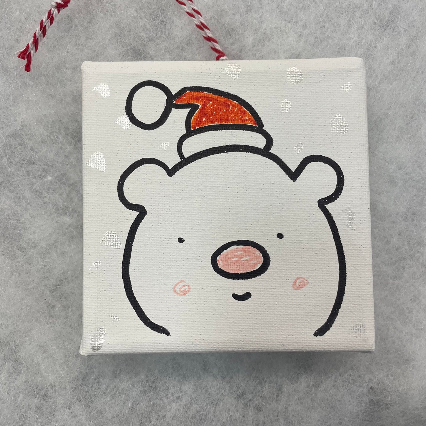 Canvas Christmas Ornaments by Wendy Cho