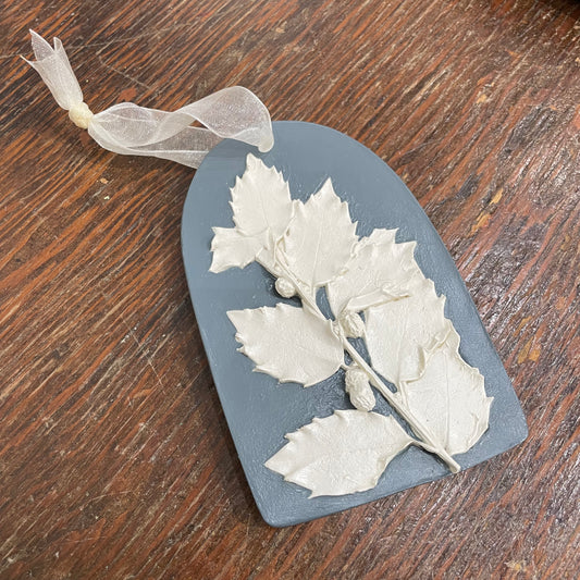 Holly ornaments - Wedgwood Style by Rebecca Fortin