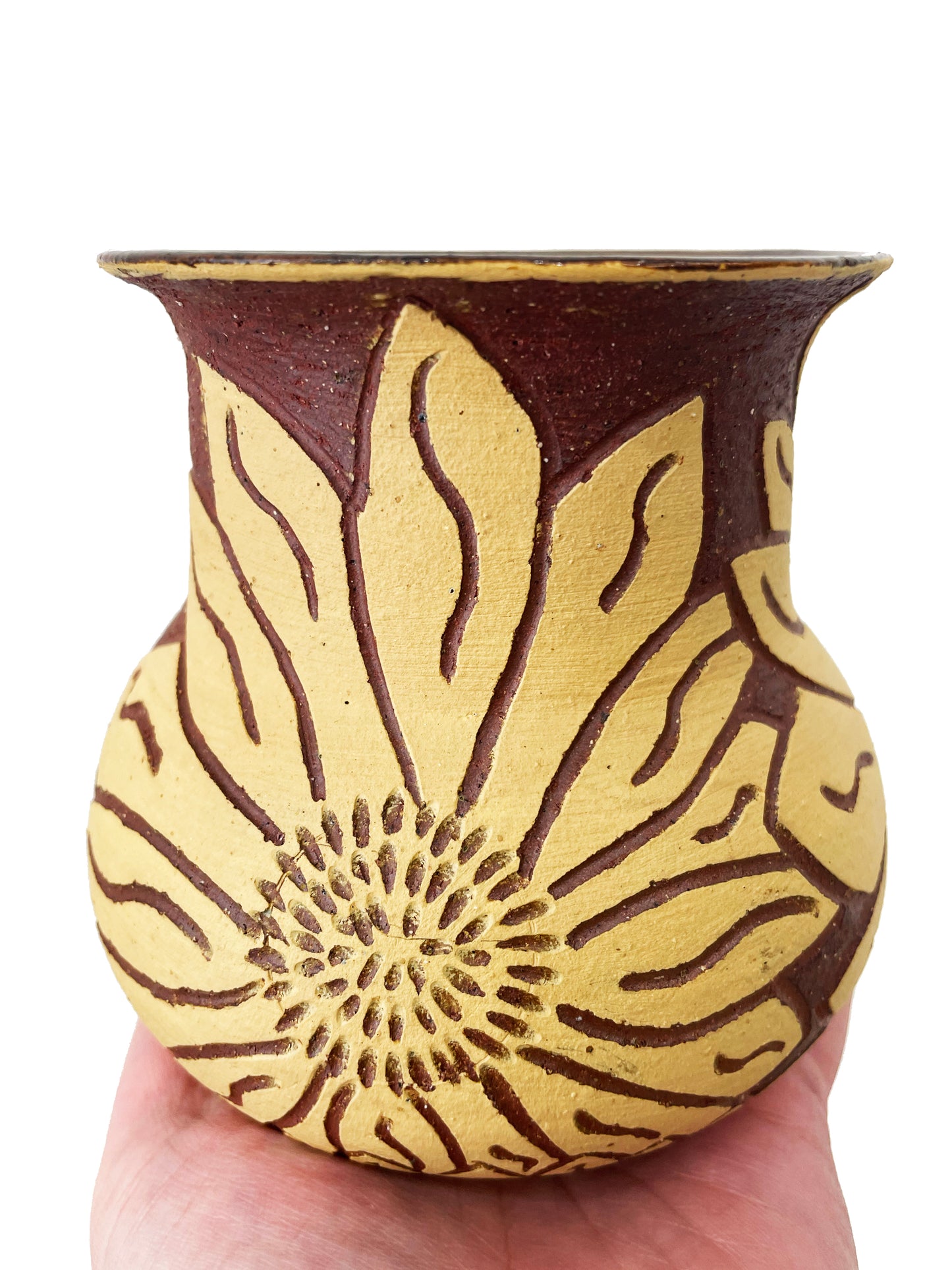 Brown Sunflower Vase by Doug Johnson