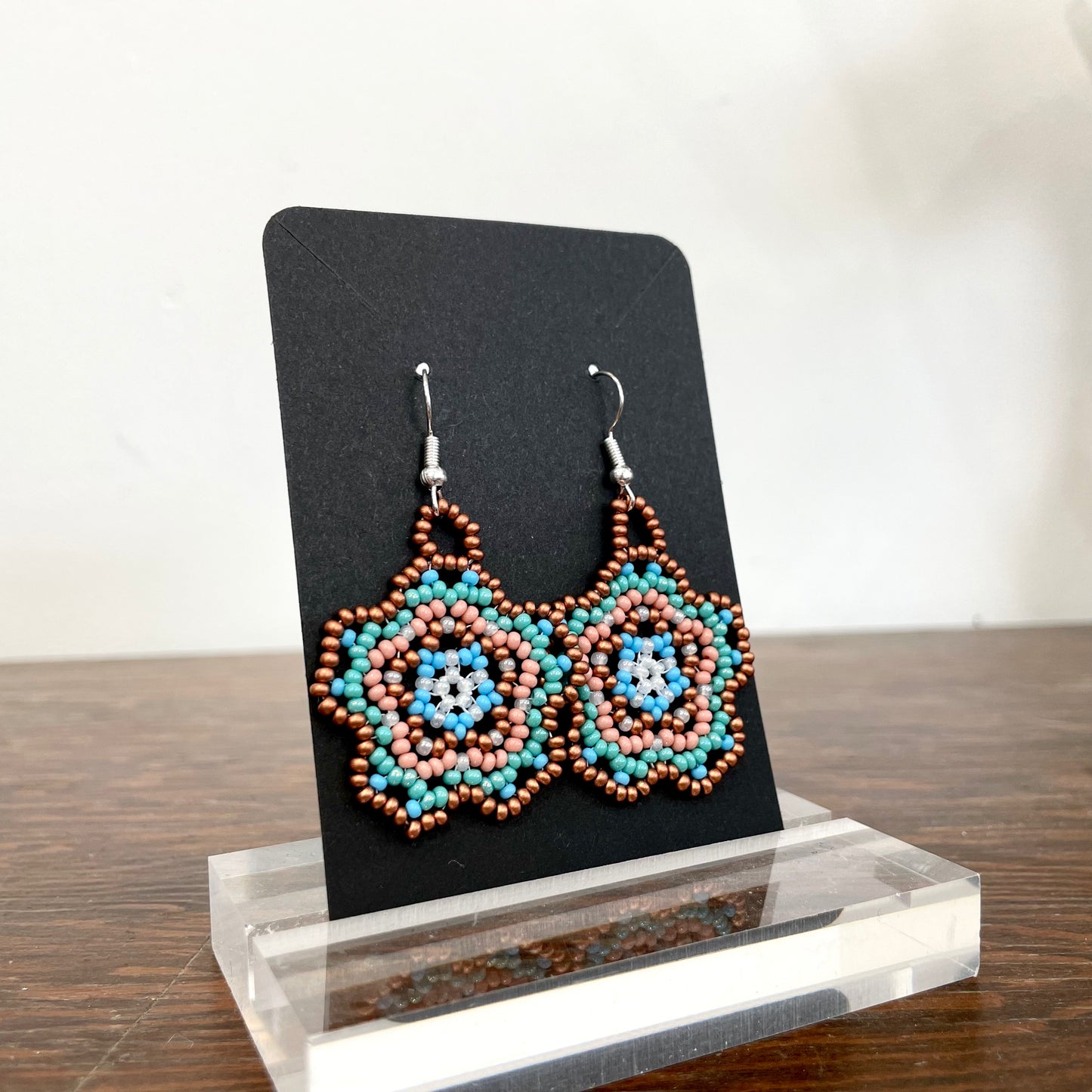 Hand beaded earrings by Olga Vishnyakova