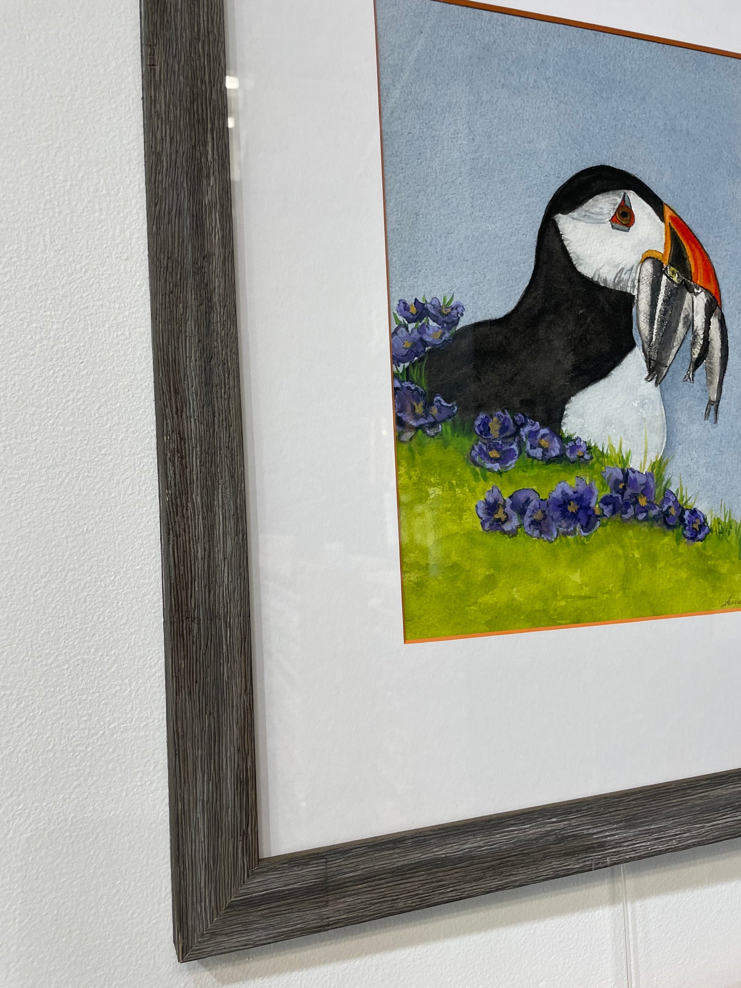 Puffin with Fish by Laura Taylor-Sheilds
