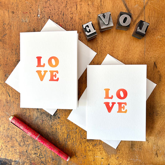 LOVE Letterpress card by Jacquie Sullivan