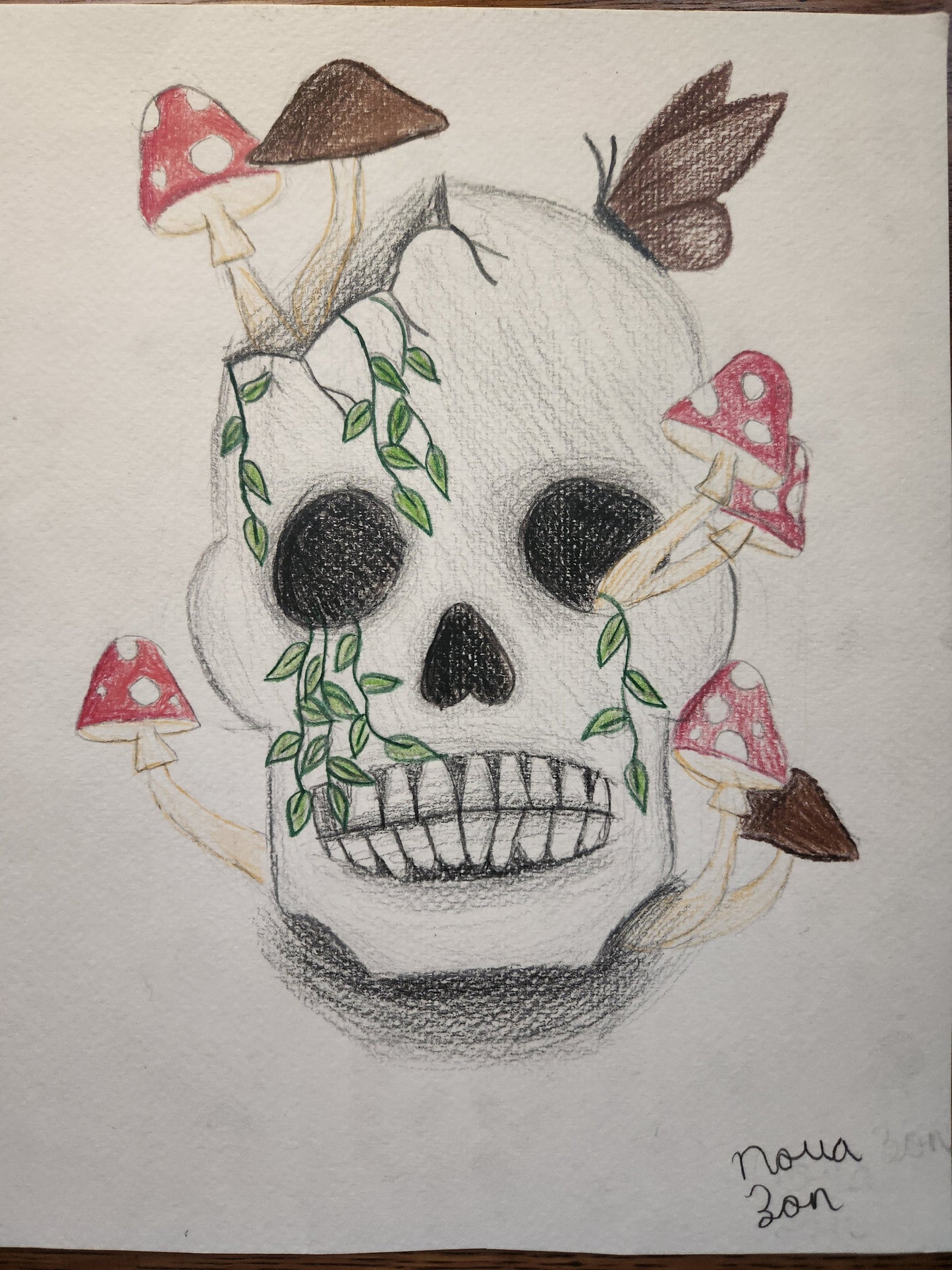 Mushroom Skull #2 by Nora - Kids Juried Art Show