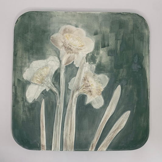 Daffodils in Seagreen No. 2 by Rebecca Fortin