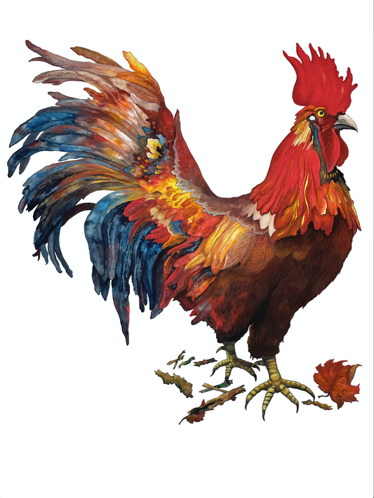 Rooster on the Loose by Loretta Urabntas