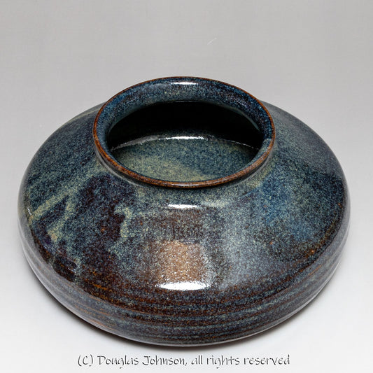 Low Blue "Mountain" vase by Doug Johnson