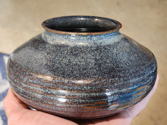 Low Blue "Mountain" vase by Doug Johnson